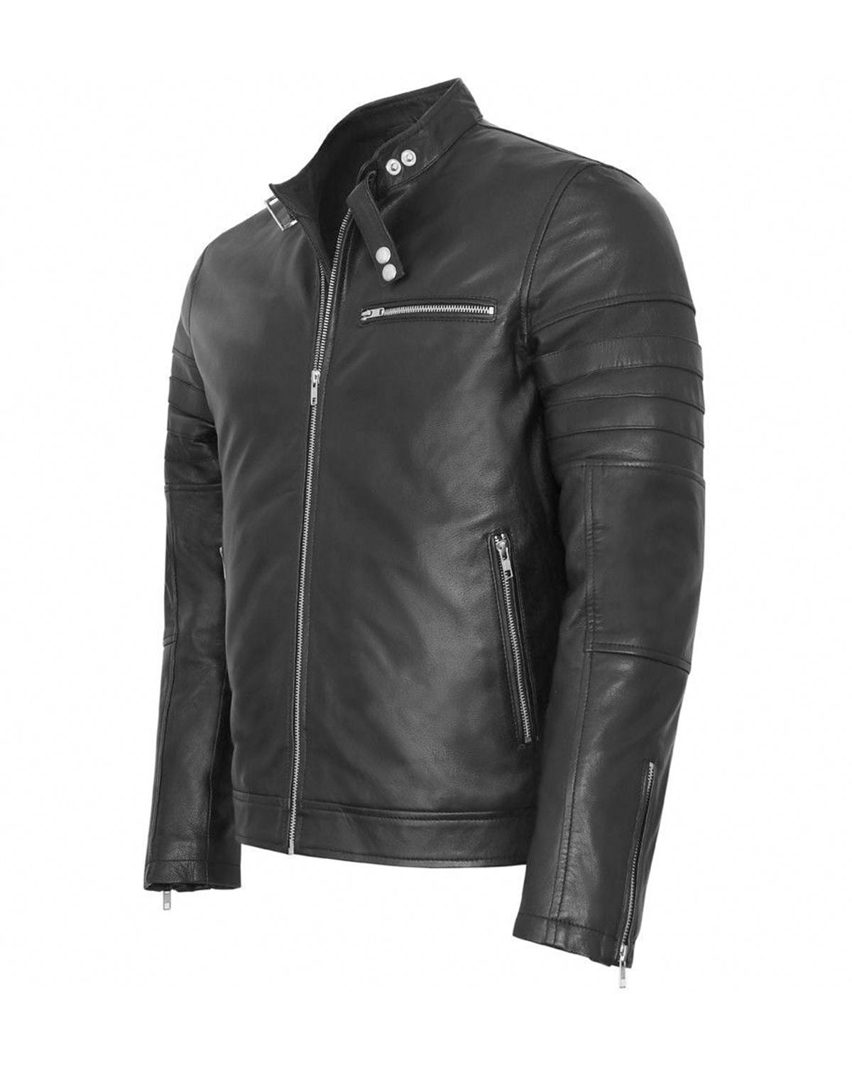 Men's Stylish Black Biker Fashion Leather Jacket