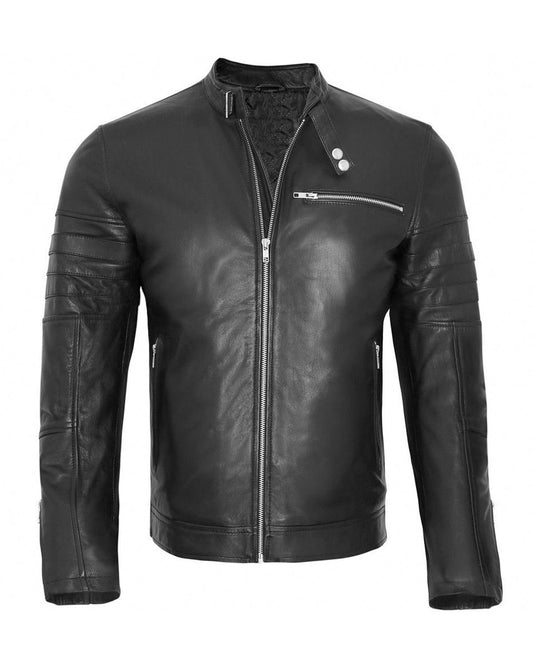 Men's Stylish Black Biker Fashion Leather Jacket