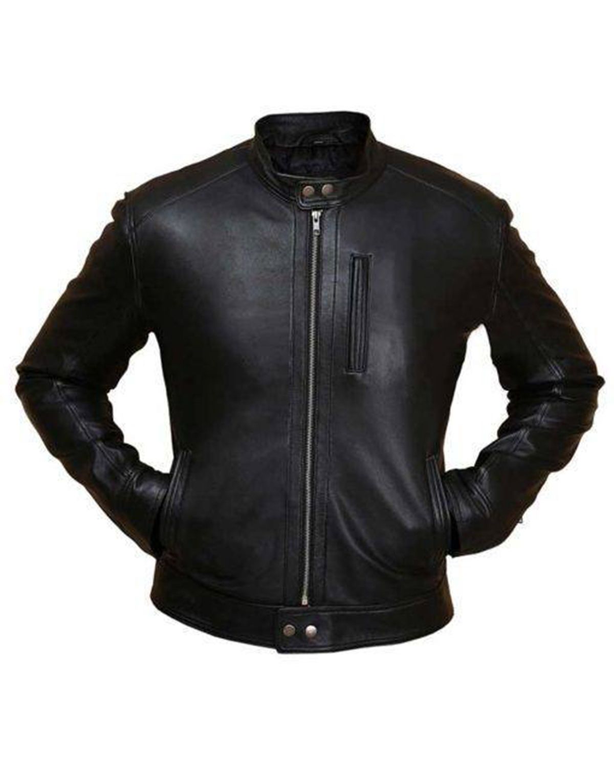 Men's Black Bike Hunt Leather Jacket