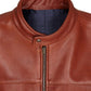 Men's Dark Brown Plain Biker Cafe Racer