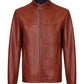 Men's Dark Brown Plain Biker Cafe Racer