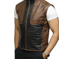 Men's Black and Brown Warmer Leather Vest