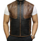 Men's Black and Brown Warmer Leather Vest