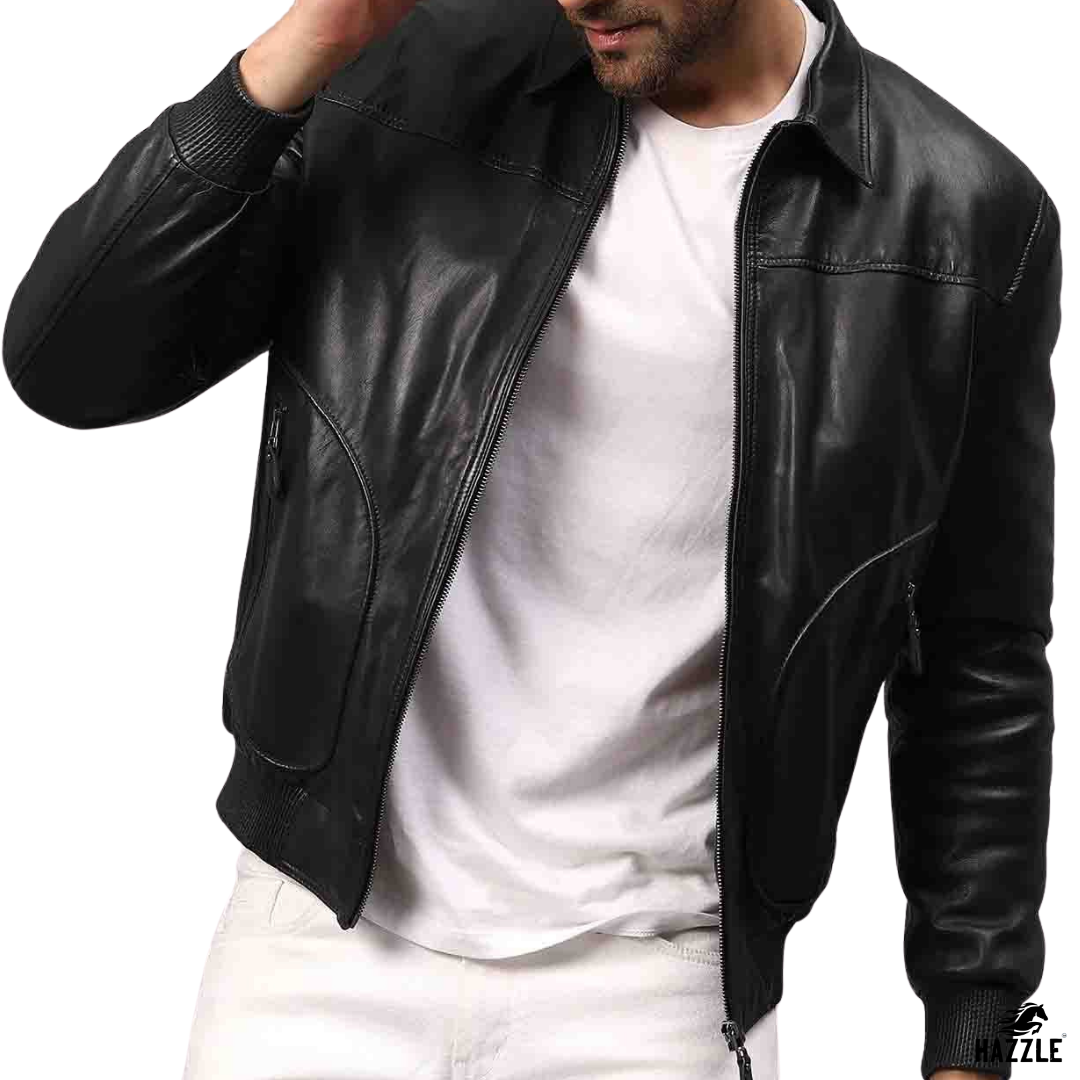 Trendy Black Leather Jacket