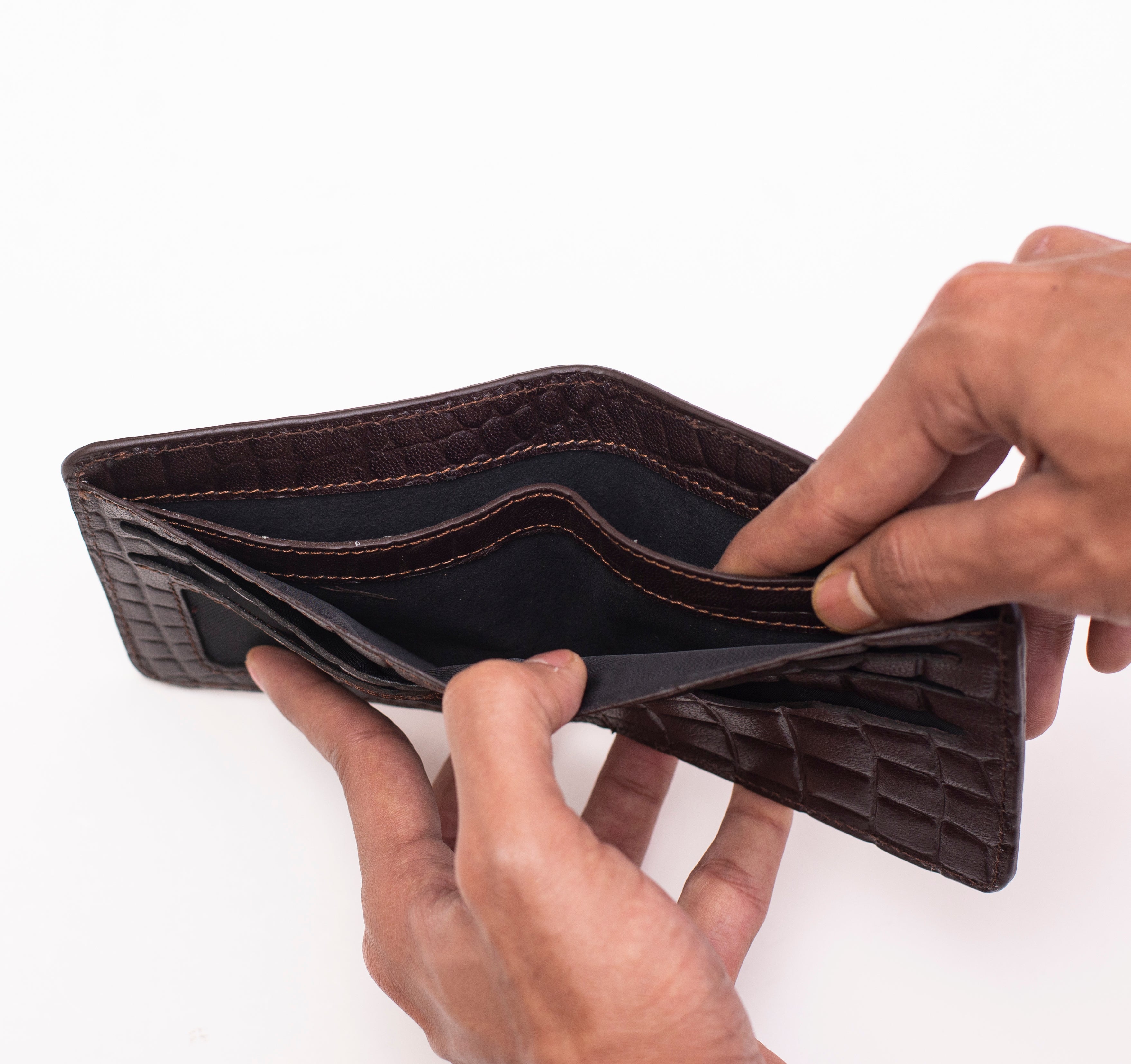 Croco Dice Wallet - short chocolate