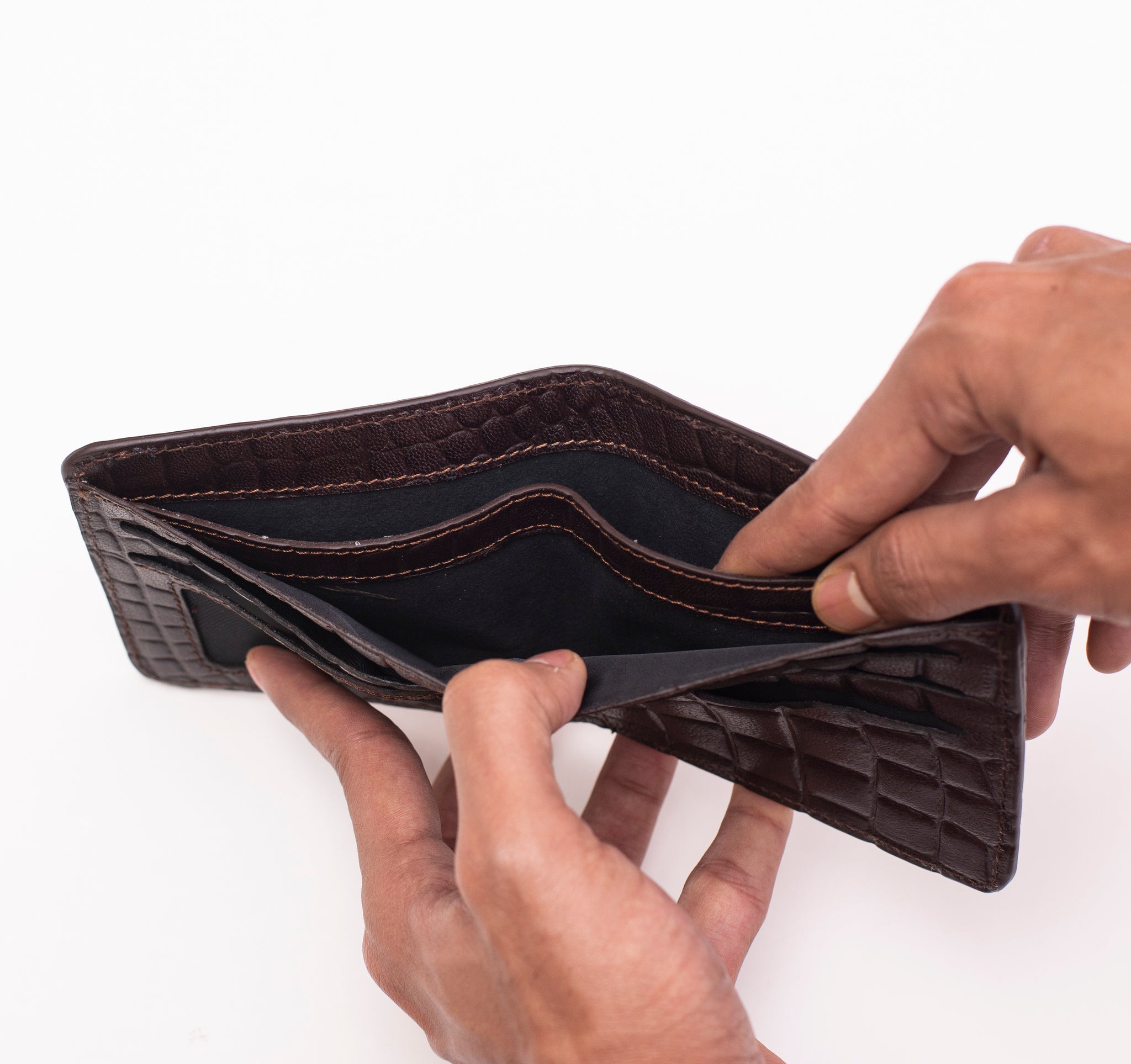 Croco Dice Wallet - short chocolate