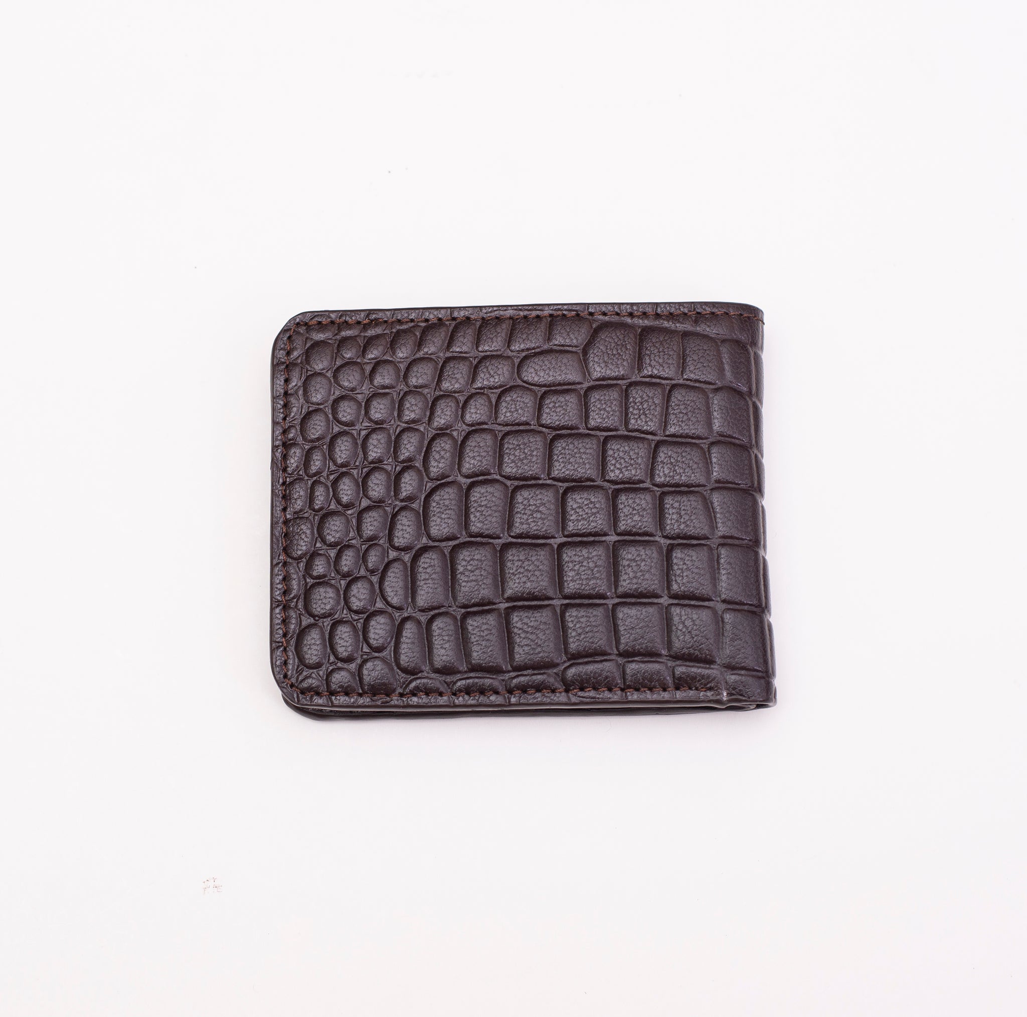 Croco Dice Wallet - short chocolate