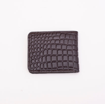 Croco Dice Wallet - short chocolate