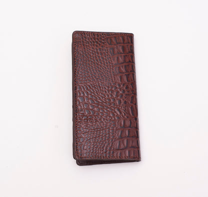 Crocodile Wallet  Long - Chocolate