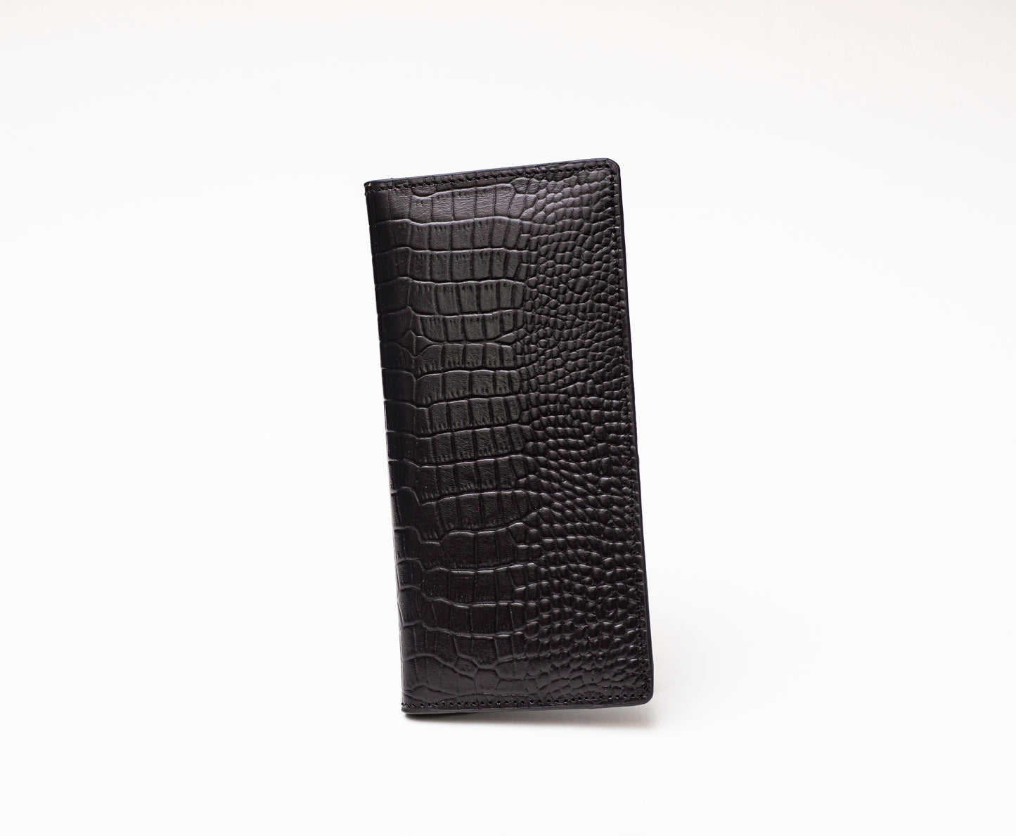 Crocodile Wallet Long - Black