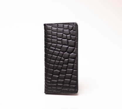 Croco Dice Wallet Long - Black