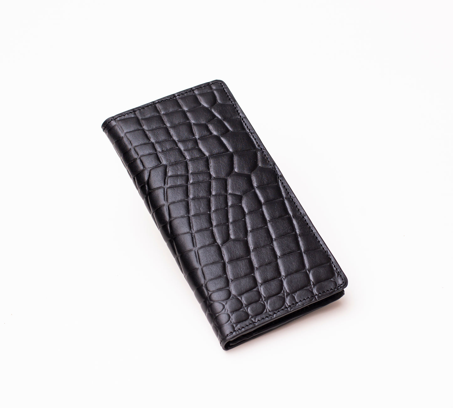 Croco Dice Wallet Long - Black