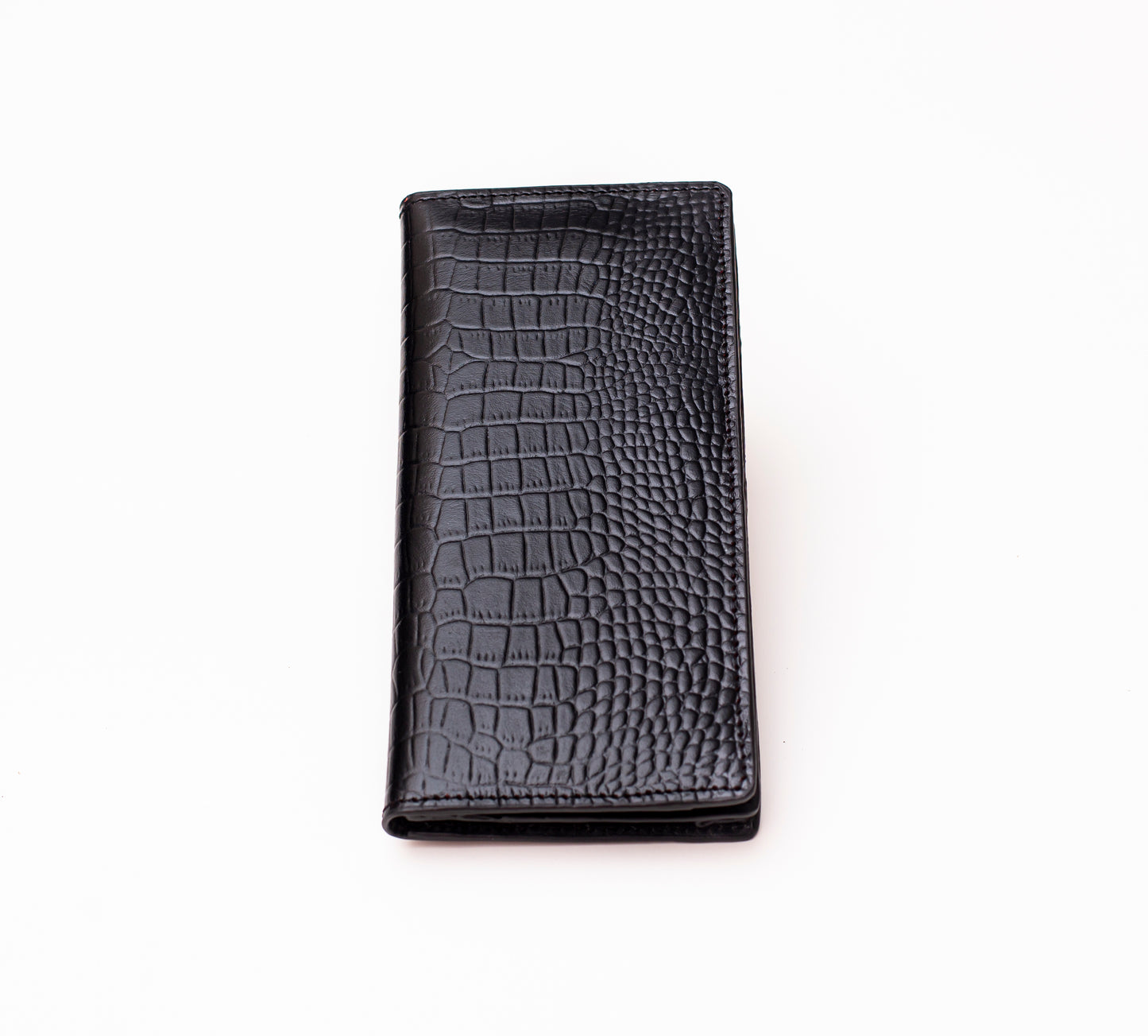 Crocodile Wallet Long - Black