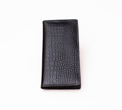 Crocodile Wallet Long - Black