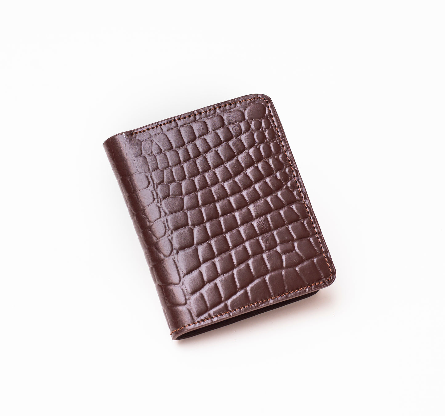 Alligator Wallet Glossy - Chocolate