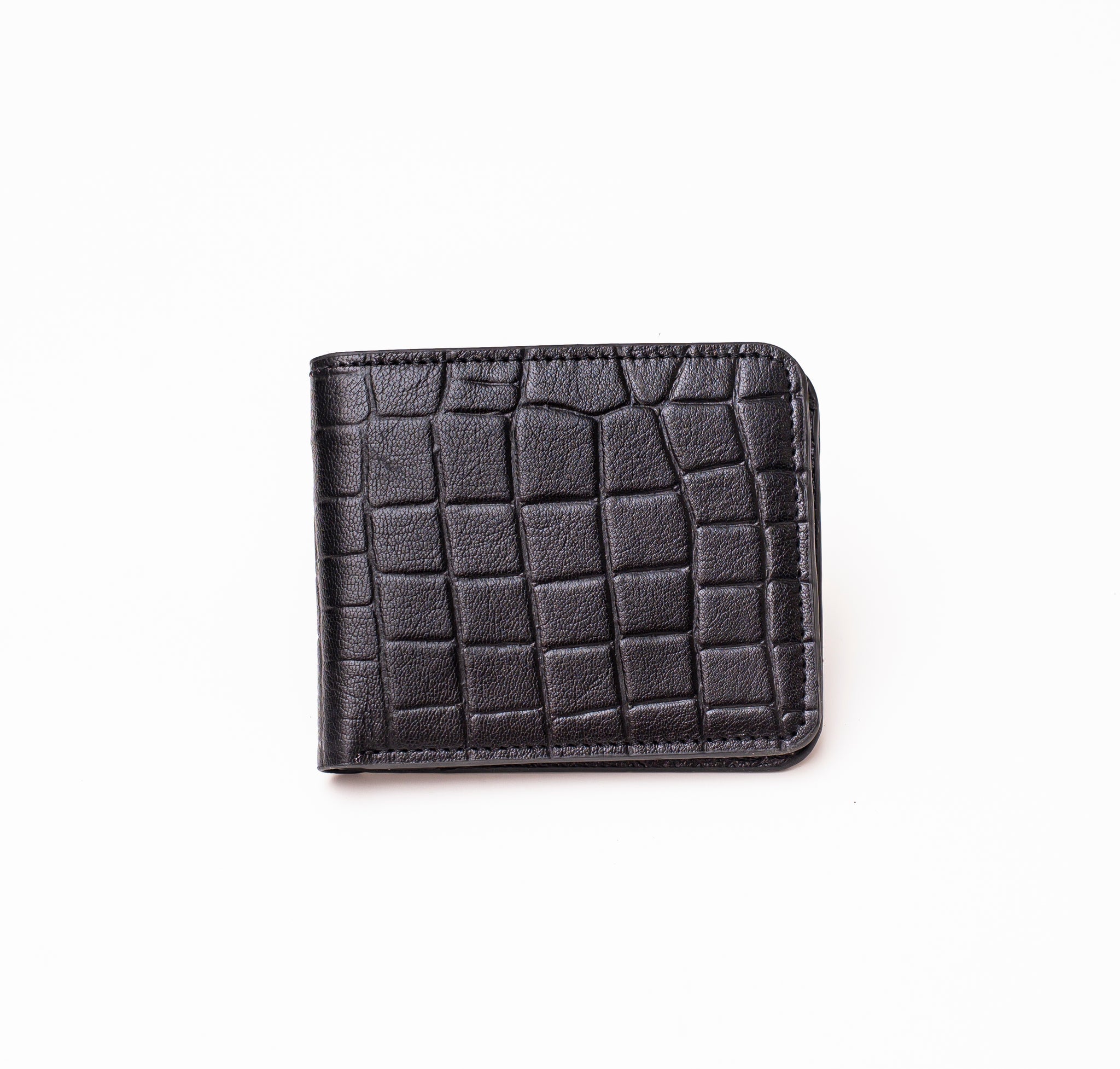 Croco Dice Wallet -  Short Black
