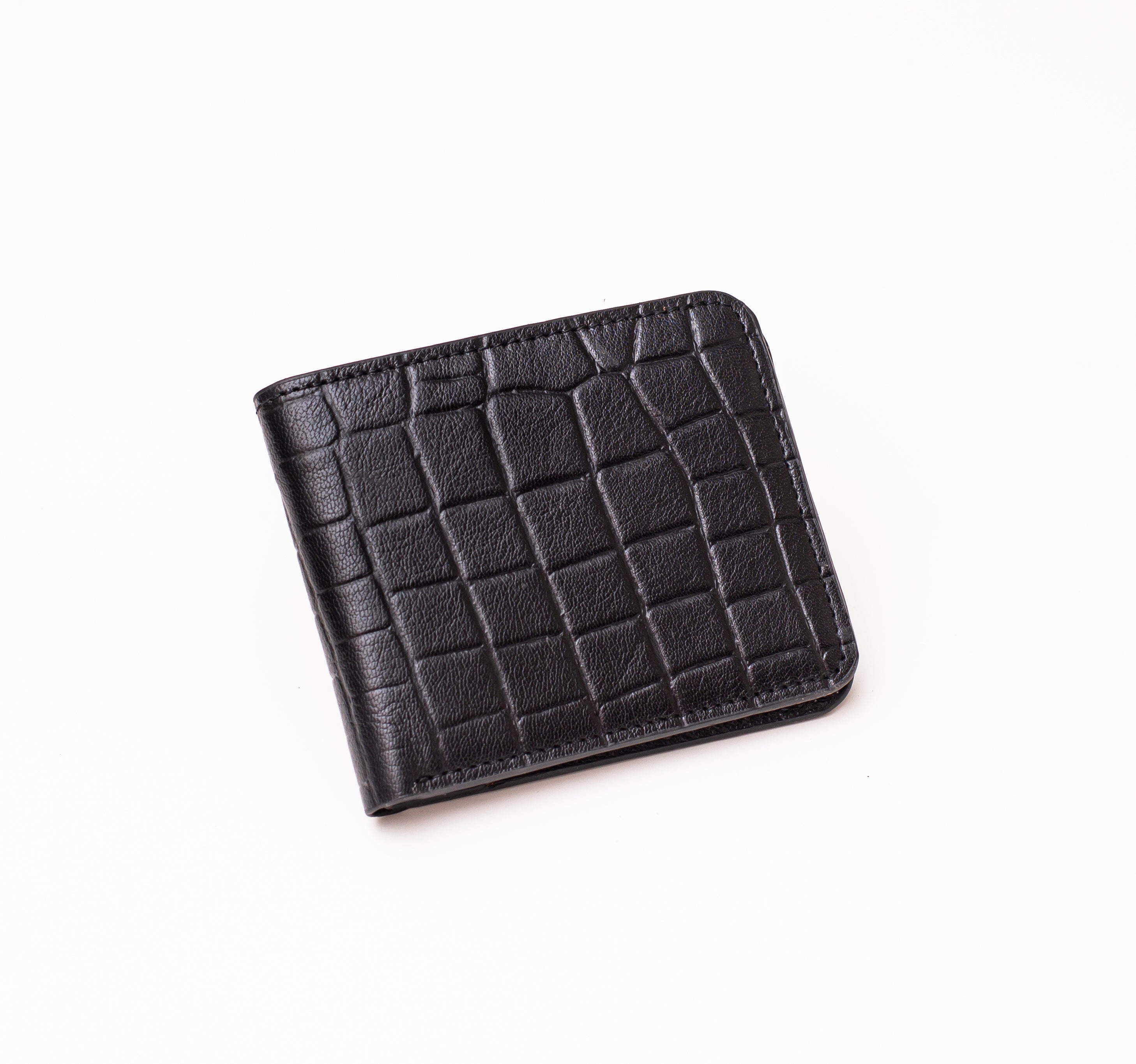 Croco Dice Wallet -  Short Black