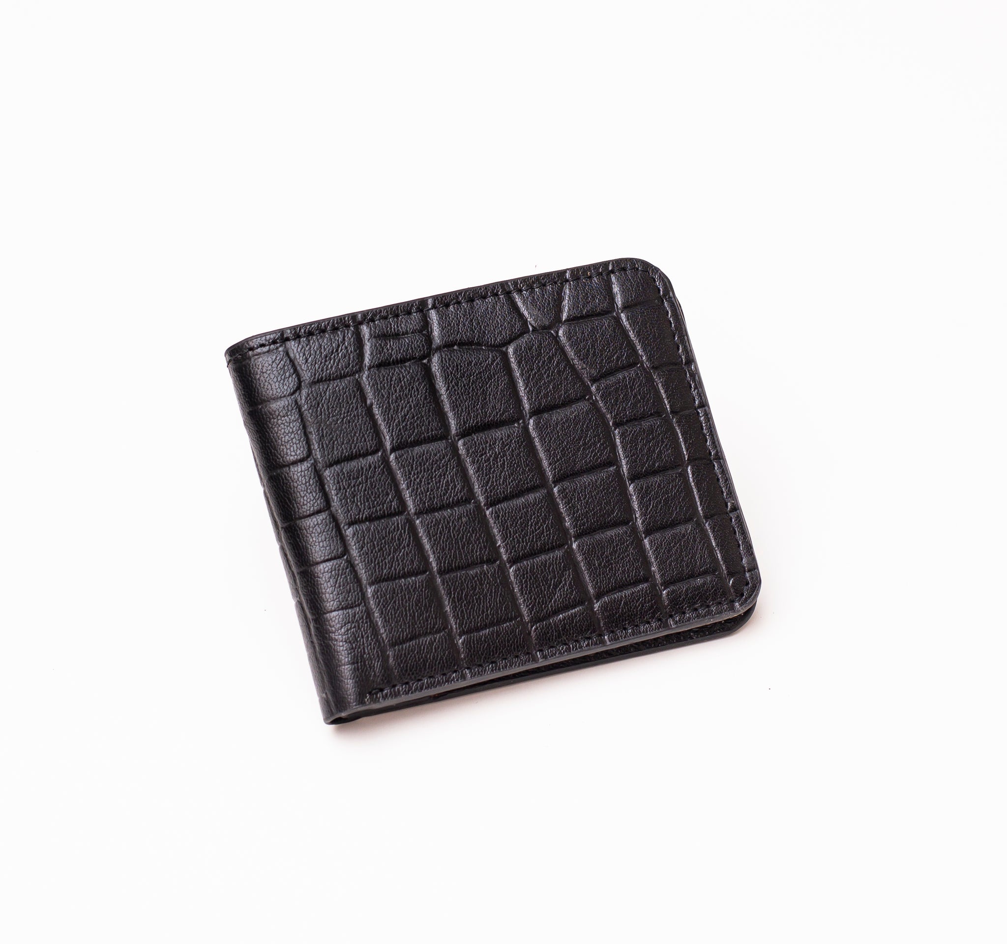 Croco Dice Wallet -  Short Black