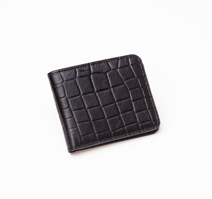 Croco Dice Wallet -  Short Black