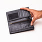 Crocodile Wallet Long - Black