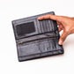 Croco Dice Wallet Long - Black