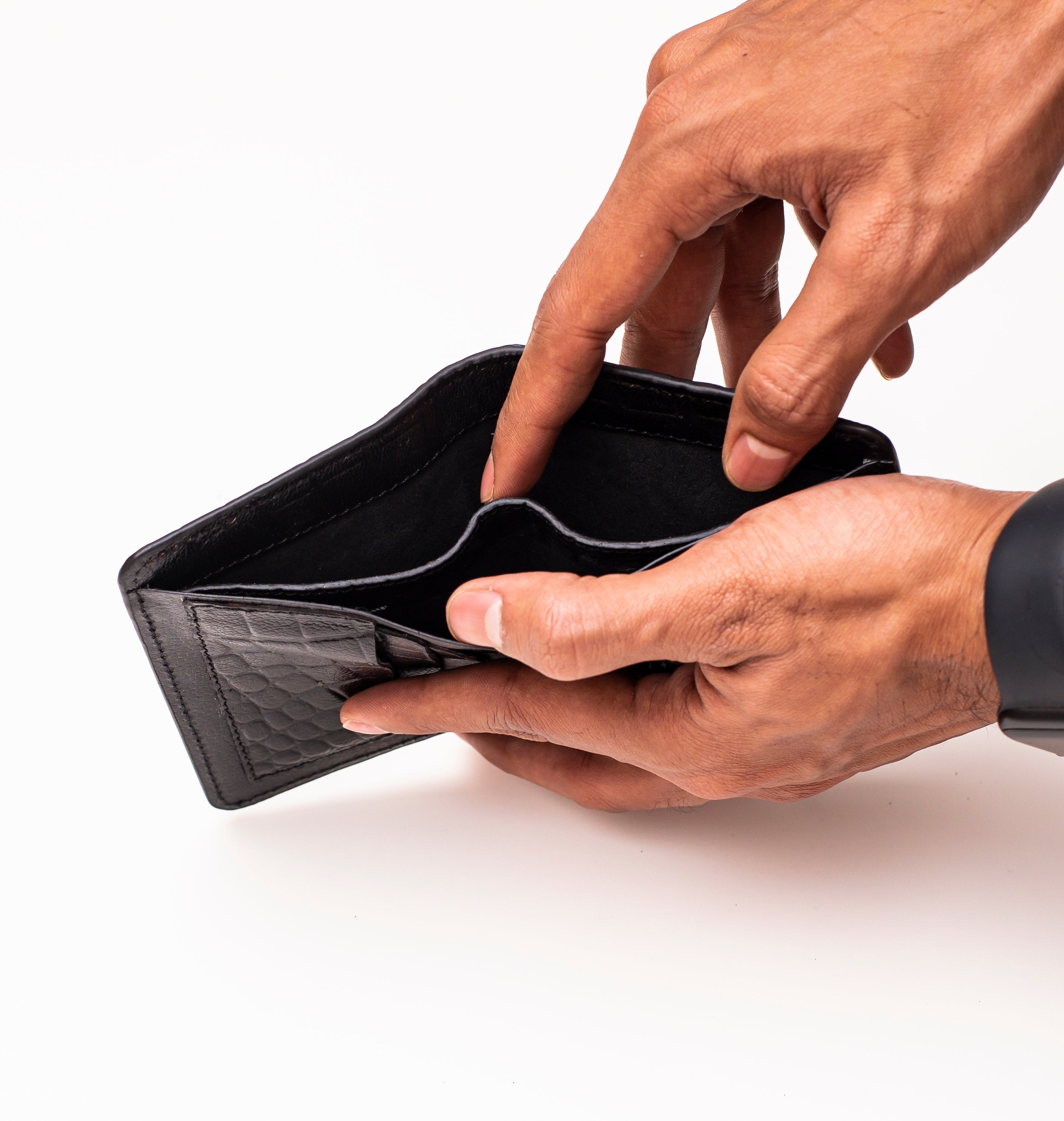 Croco Dice Wallet -  Short Black